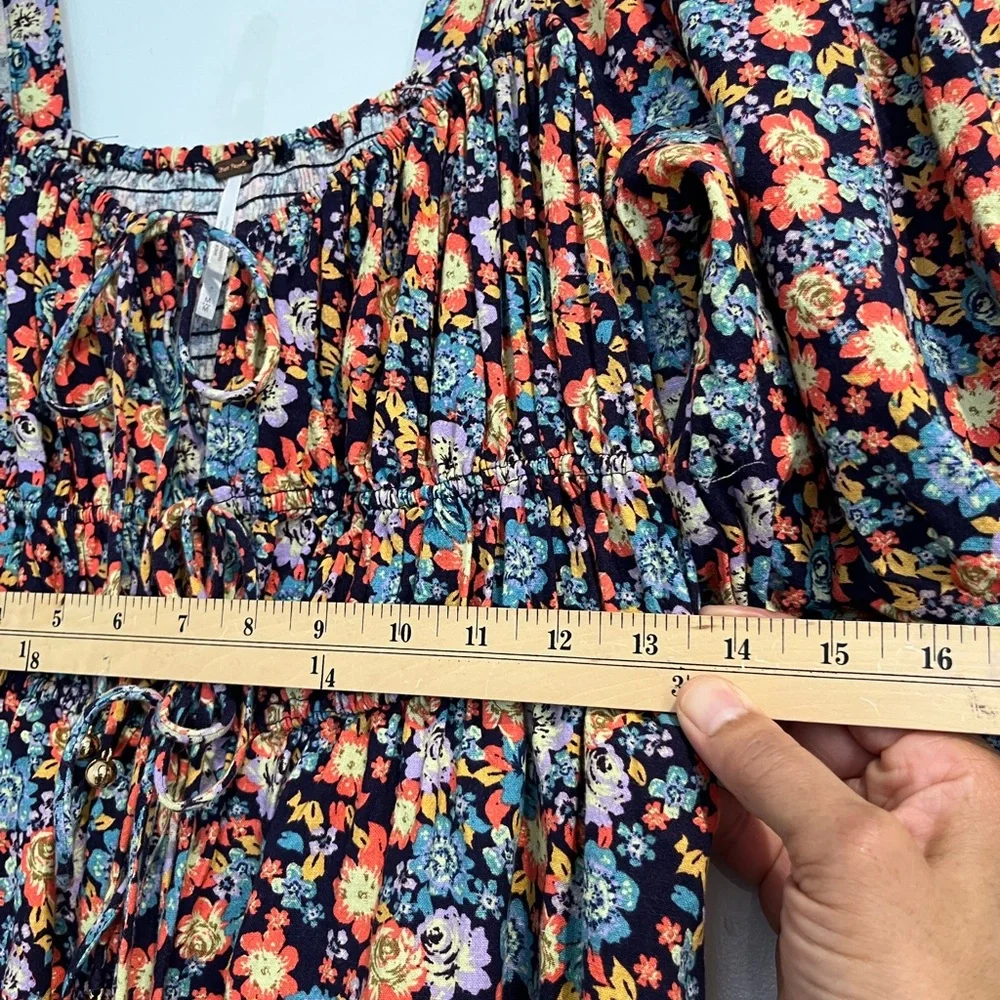 FREE PEOPLE Black Floral‎ SHOW ME LOVE Romper Sz. M